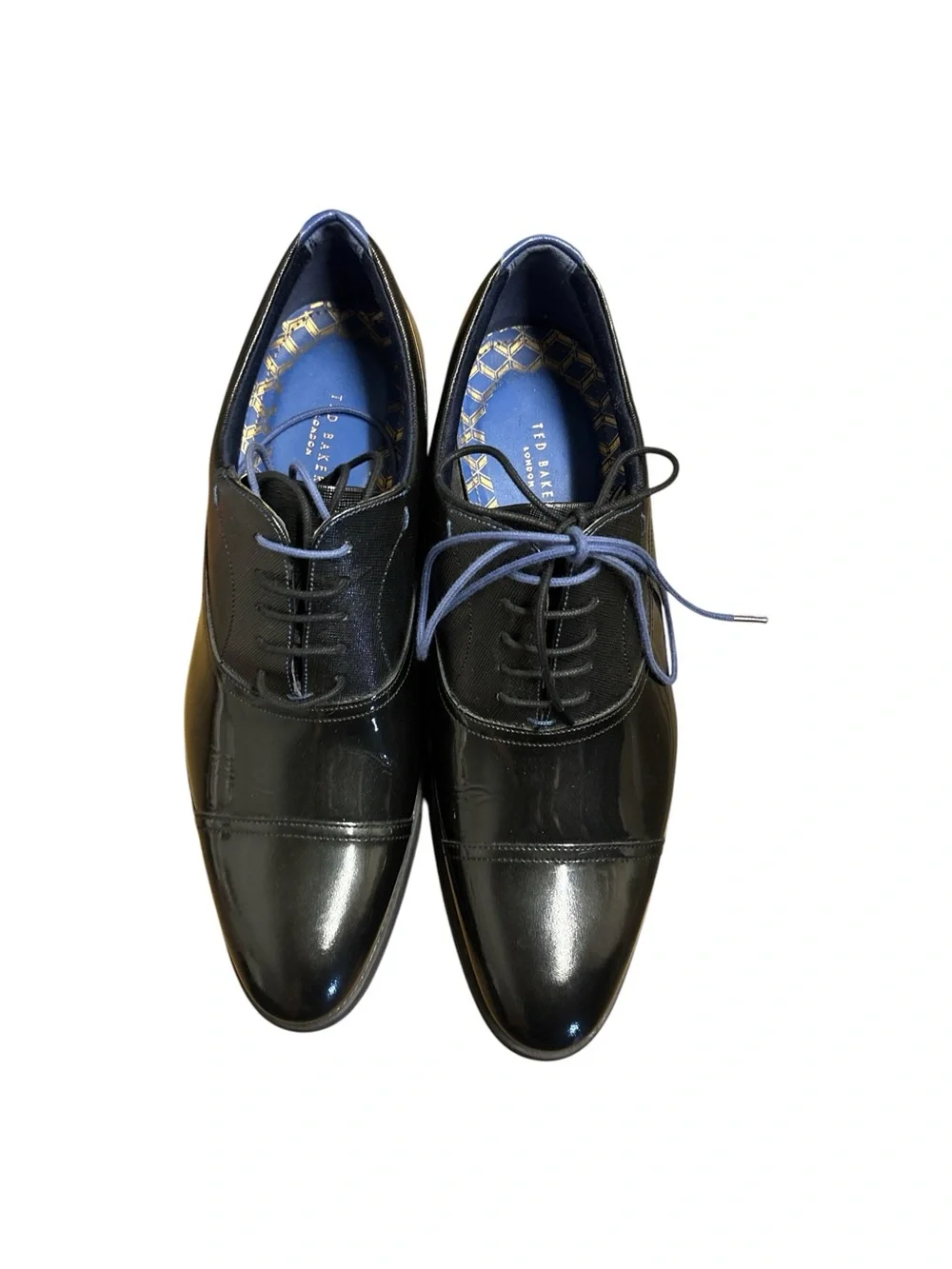Ted Baker London Fharenh Black Leather Cap Toe Oxford Shoes US 10 Like New